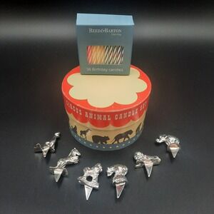 Reed & Barton Circus Animal Candle Set with 36 Birthday Candles